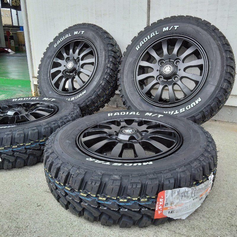 新品 ハイゼット タイヤホイールセット マッドスター ラヂアル MT 145/80R12 MUD-Xⅱ 12インチ拍卖