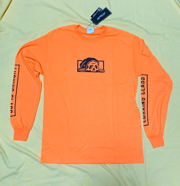 【新品】未使用 LURKING CLASS 長袖TEE CLASS COPRO L/S TEE SAFETY ORANGE Mサイズ フロントプリント オレンジ ラーキングクラス 33%OFF拍卖