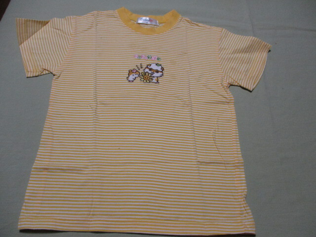 ★2001年 コロコロクリリン 子供Tシャツ 黄色ストライプ 130サイズ★USED拍卖
