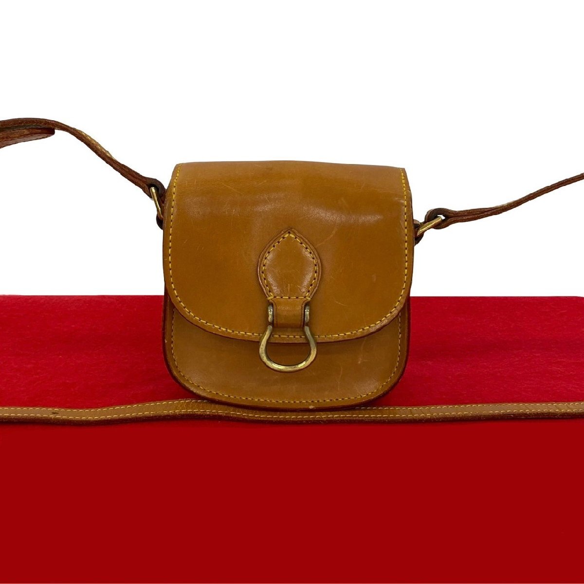 極 美品 LOUIS VUITTON ルイヴィトン ミニ ミニ サンクルー レザー 本革 ミニ ショルダーバッグ ポシェット キャメル ブラウン 26101拍卖