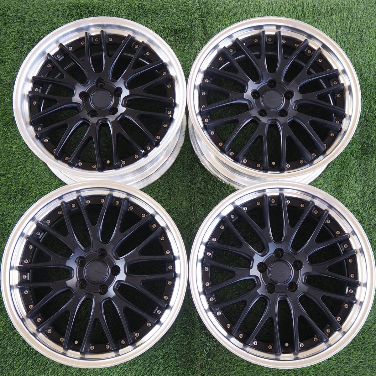 WORK GR4-SR Gnosis(グノーシス) 前:20×8.5J+37 後:20×9J+46 PCD114.3-5H ブラック色 中古ホイール4本セット★刻印入り拍卖