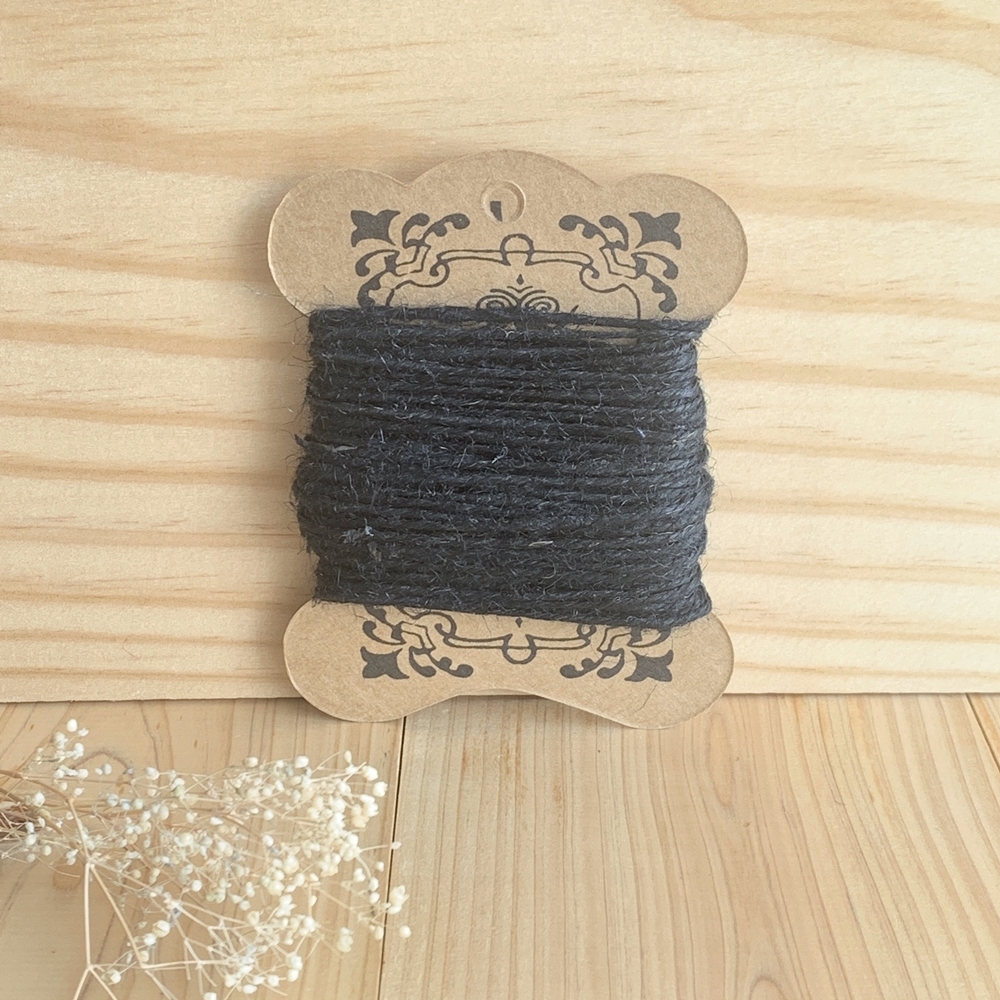 ラッピング カラー麻紐 ヘンプコード 2ミリ ブラック拍卖