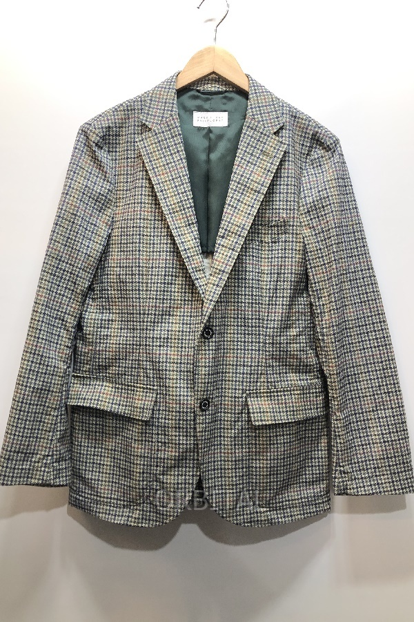 経堂) マッキントッシュ フィロソフィー MACKINTOSH PHILOSOPHY 千鳥格子 2B テーラードジャケット H1E36-439-77 サイズ40R拍卖