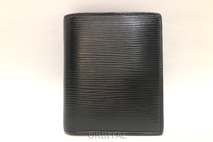 経堂) ルイヴィトン LOUIS VUITTON エピ ポルトフォイユ スマート 二つ折り ウォレット ブラック拍卖