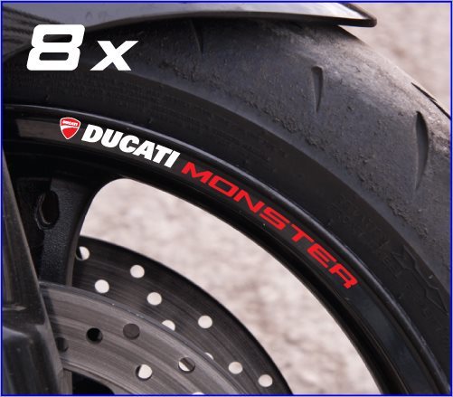 DUCATI MONSTER ホイールリムステッカー 8枚セット ドカティ モンスター S250拍卖