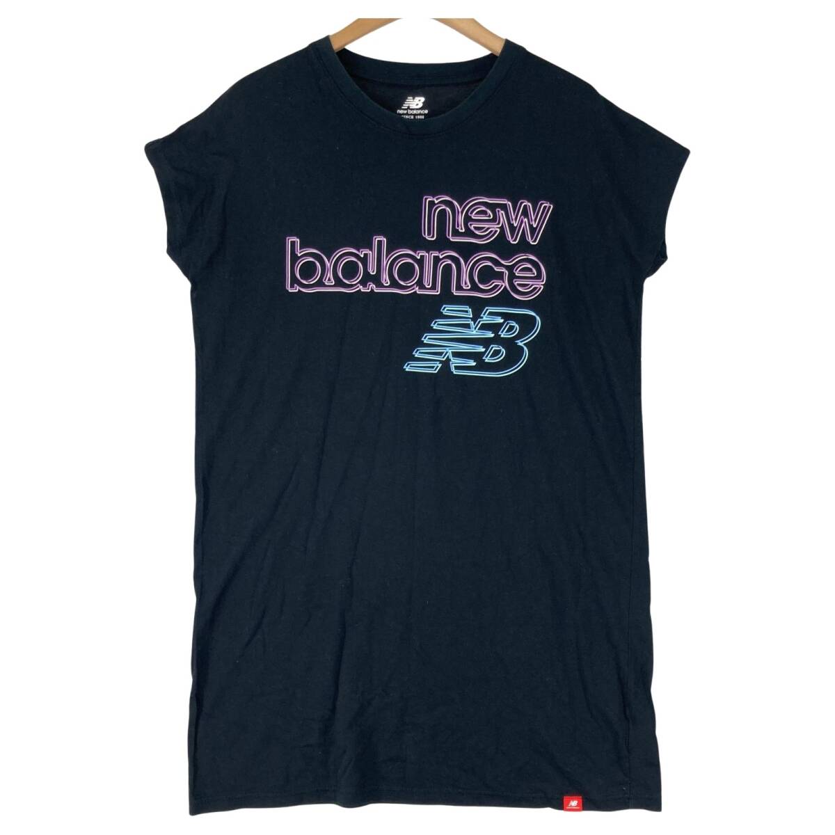 New Balance ニューバランス フレンチスリーブ プリント ワンピース sizeS/ブラック ゆうパケットOK拍卖