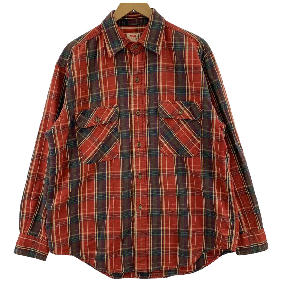 Levi's リーバイス チェック フランネル 長袖シャツ sizeM/レッド拍卖