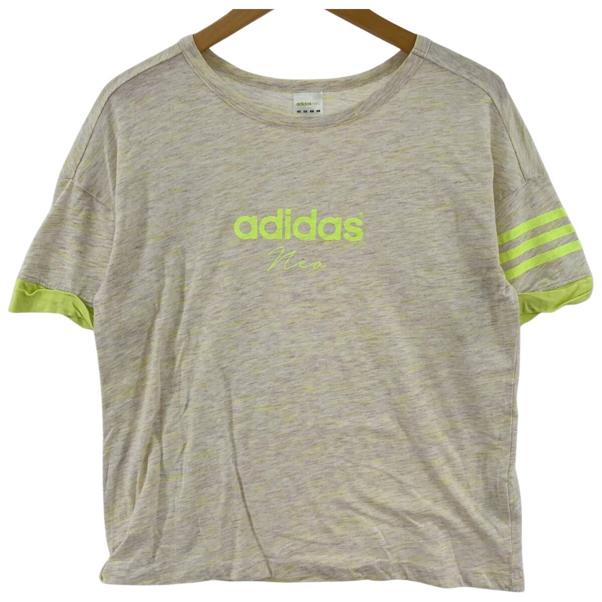 adidas アディダス カットソー sizeJ M/イエロ×ライトベージュ系 ゆうパケットOK拍卖