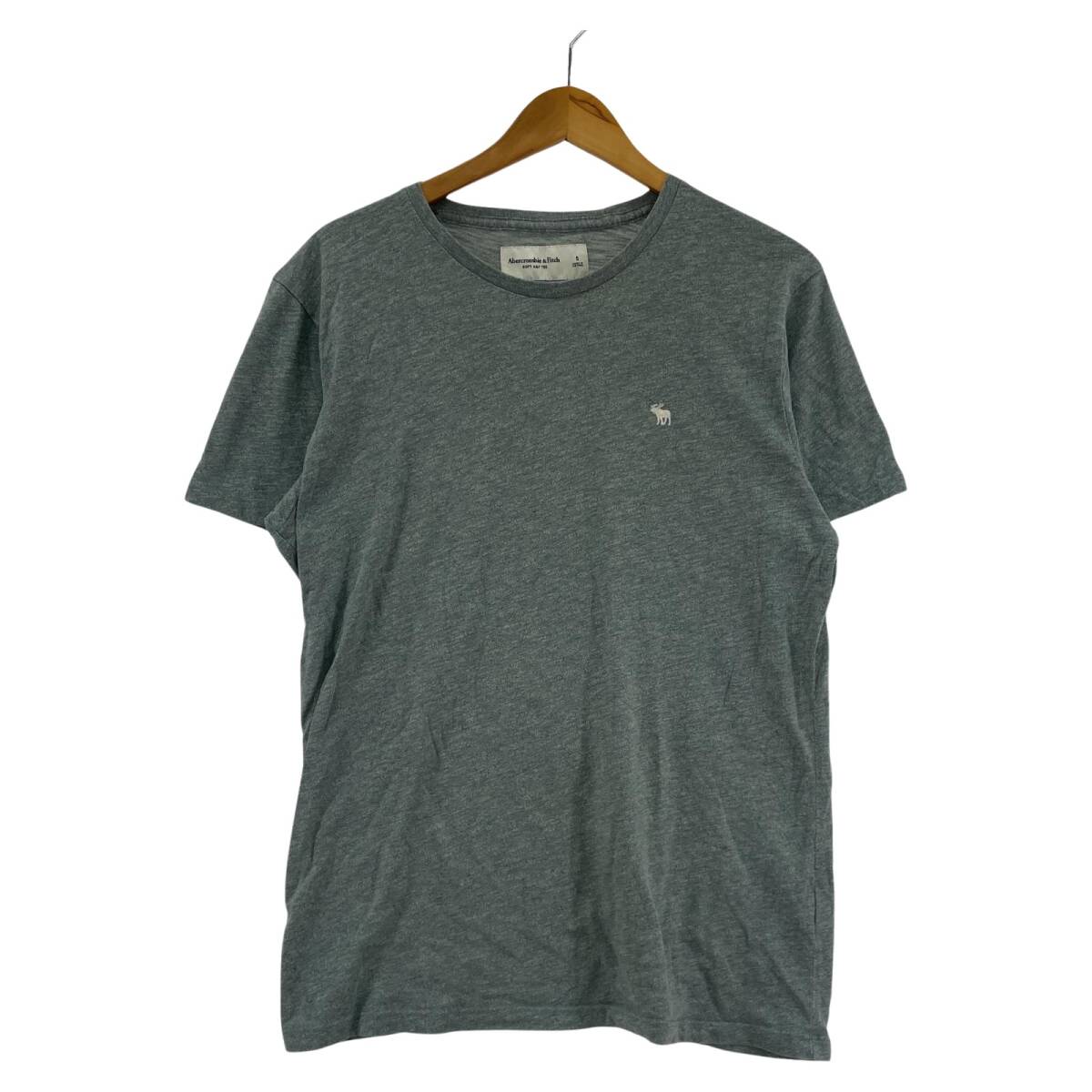 Abercrombie&Fitch アバークロンビーアンドフィッチ ワンポイント刺 半袖Tシャツ sizeS/アッシュブルーグリーン系 ゆうパケットOK拍卖