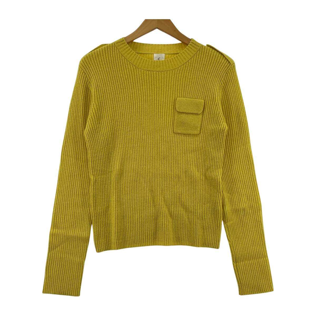 C OPAQUE.CLIP シー オペークドットクリップ ニット size36/S/イエロー拍卖