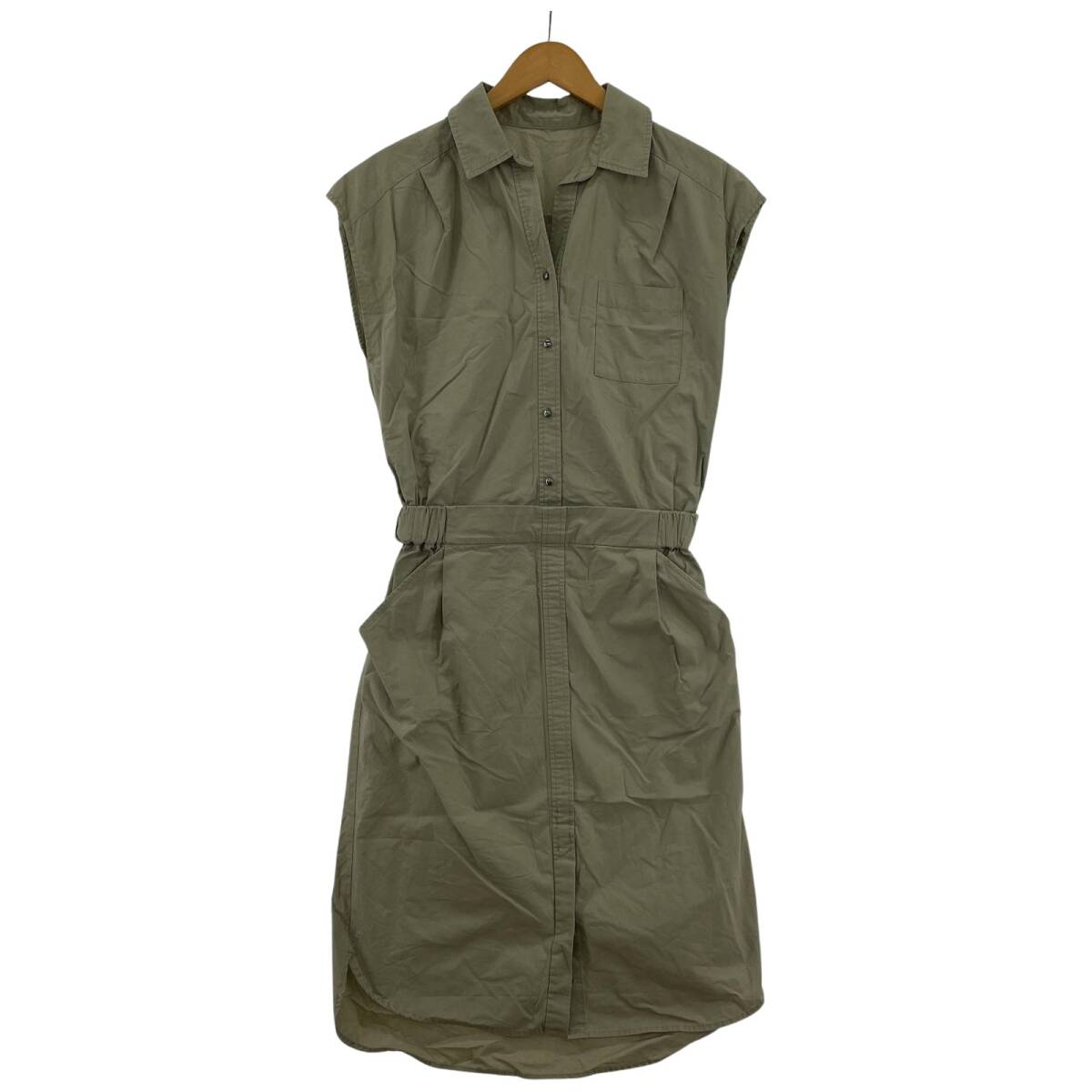 green label relaxing グリーンレーベルリラクシング ユナイテッドアローズ フレンチスリーブ ワンピース size表記なし/ベージュ系拍卖