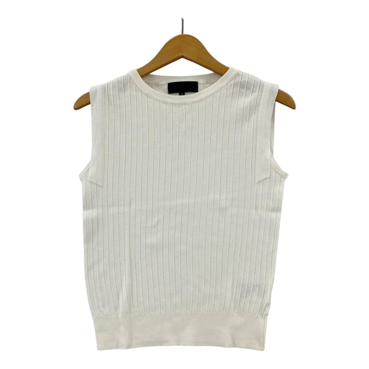 UNTITLED アンタイトル ノースリーブ リブ ニット size0/ホワイト ゆうパケットOK拍卖