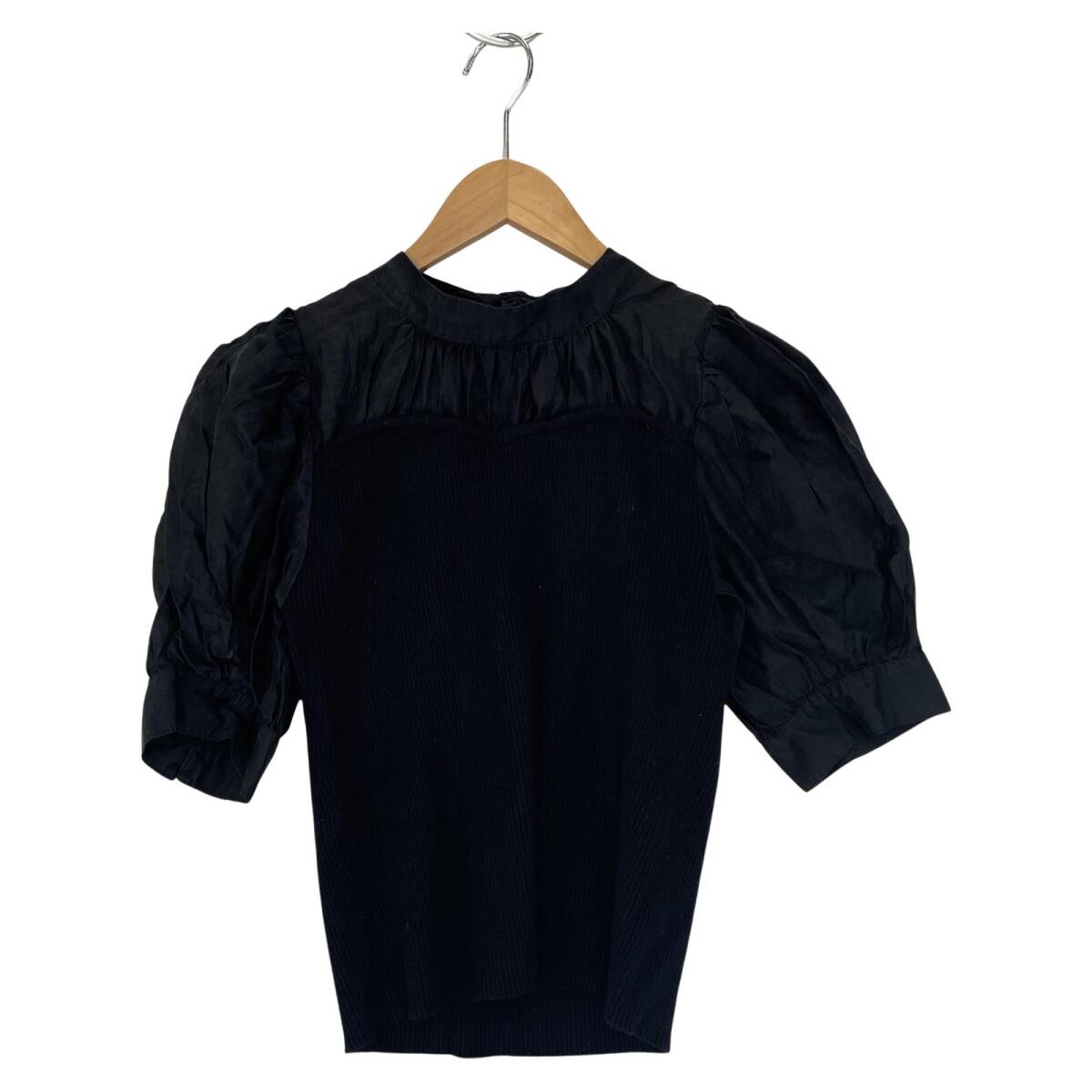 31 Sons de mode トランテアン ソン ドゥ モード 異素材切替 カットソー size36/ブラック ゆうパケットOK拍卖