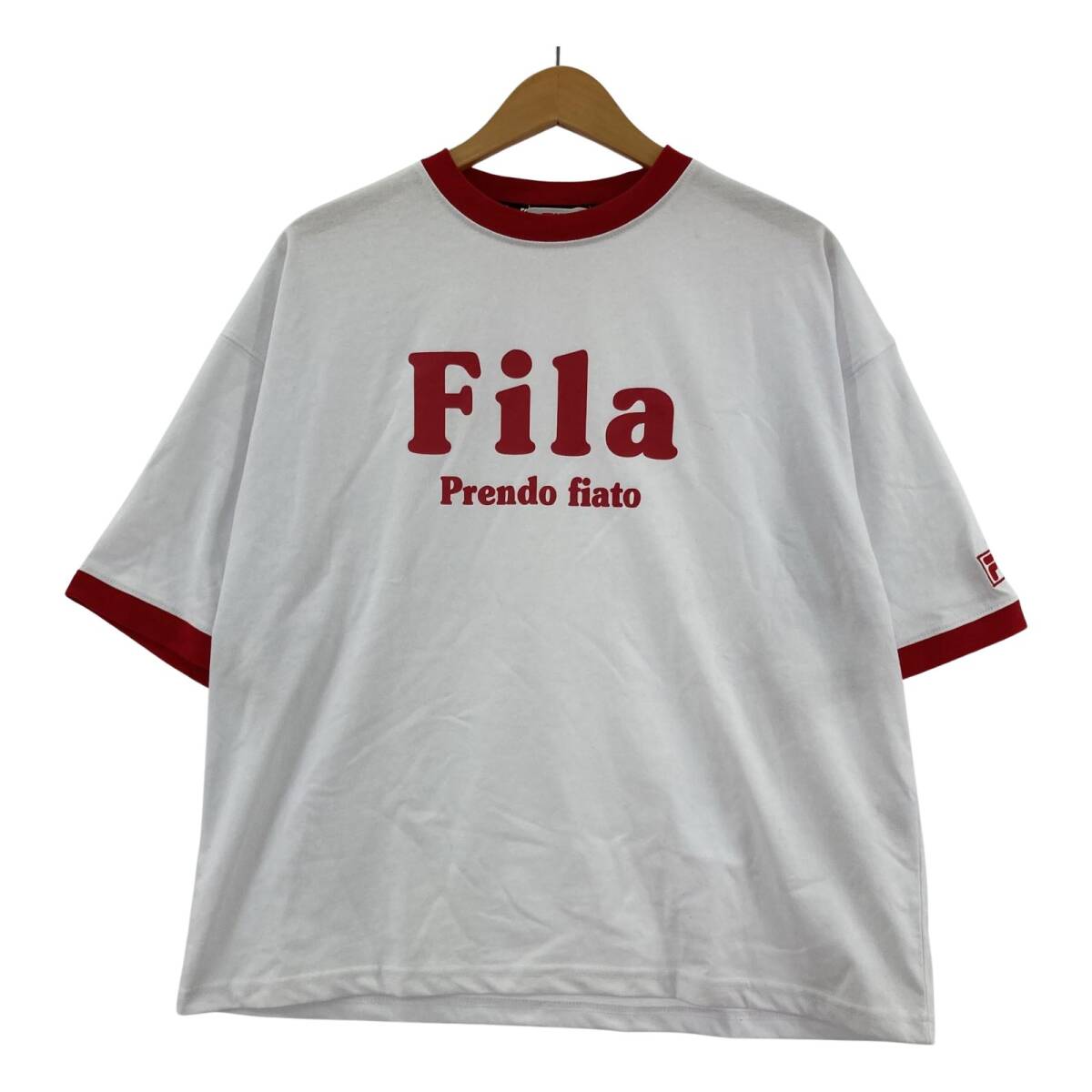 FILA フィラ クロップド カットソー sizeM/ホワイト ゆうパケットOK拍卖