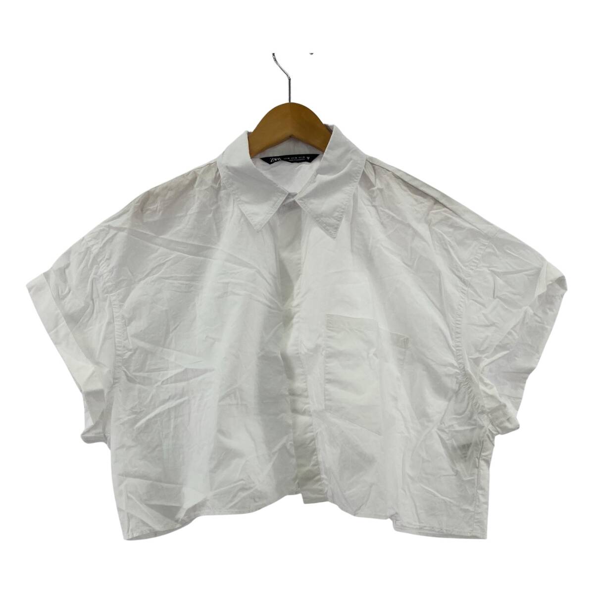 ZARA ザラ クロップド ブラウス sizeEUR M/ホワイト ゆうパケットOK拍卖