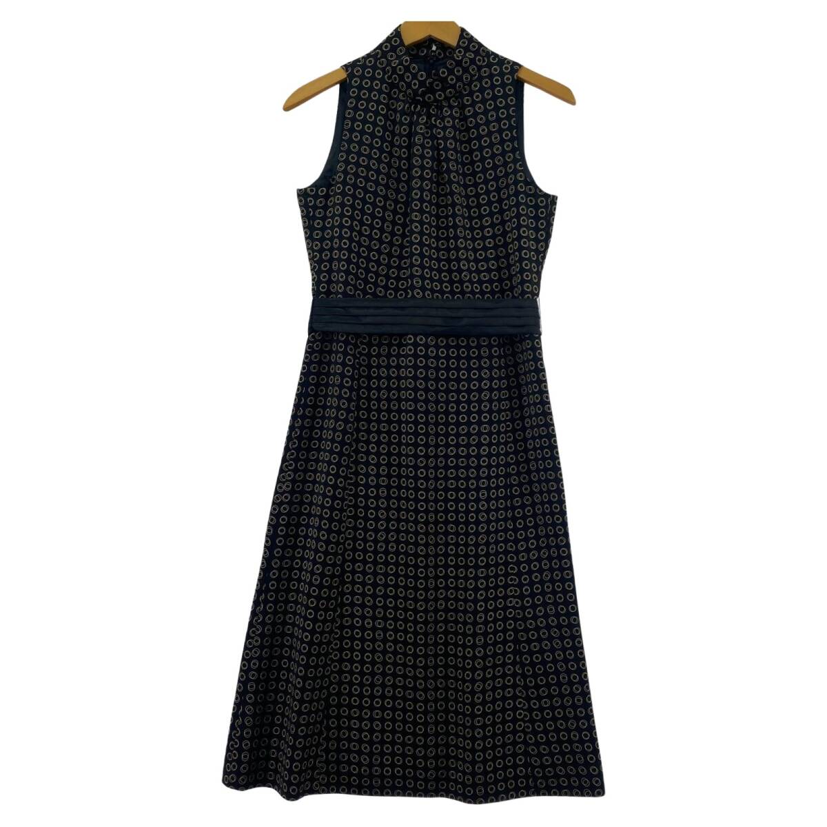 BALLSEY ボールジー 総柄 スタンドカラーノースリーブ ワンピース size表記なし/ブラック系拍卖