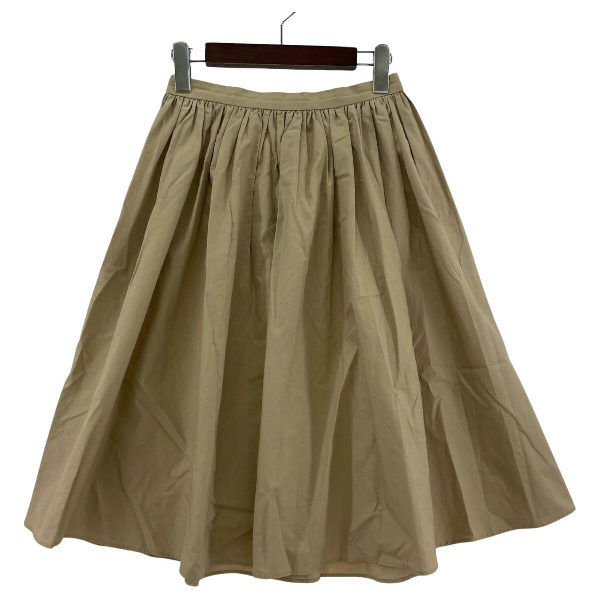URBAN RESEARCH DOORS アーバンリサーチドアーズ ギャザー フレア スカート sizeF/ベージュ ゆうパケットOK拍卖