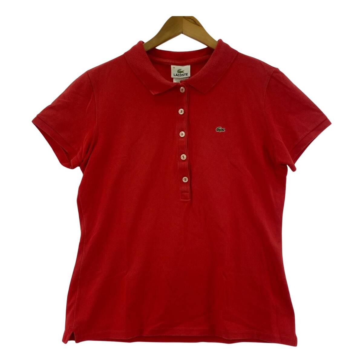 LACOSTE ラコステ ポロシャツ size44/レッド ゆうパケットOK拍卖