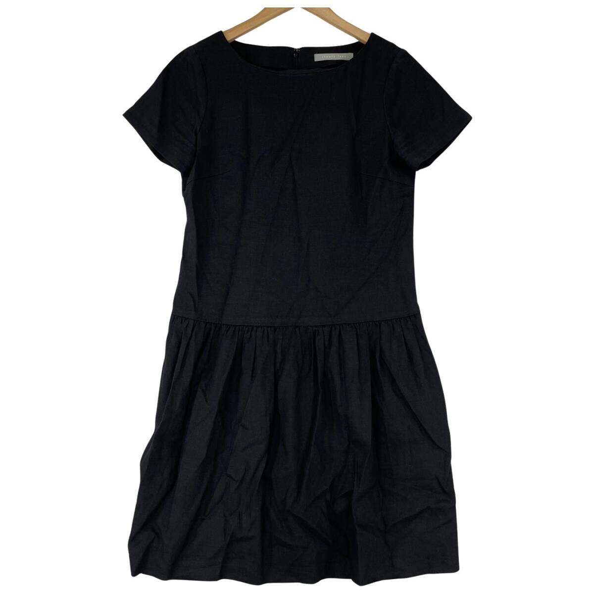 theory luxe セオリーリュクス リネン混 ギャザー ワンピース size040/ブラック ゆうパケットOK拍卖