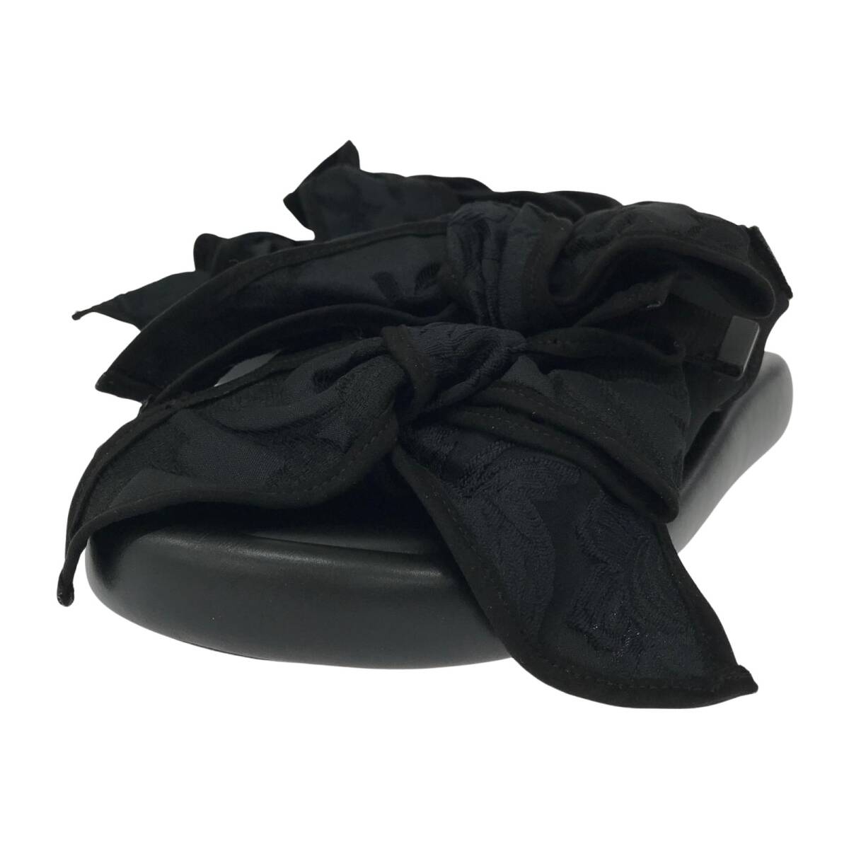 GRISE グリーズ リボン サンダル sizeLL/ブラック拍卖