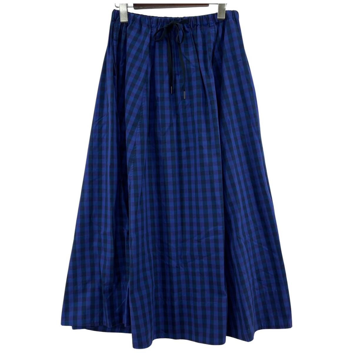 GYMPHLEX ジムフレックス チェック柄 ロングスカート size14/ブルー拍卖
