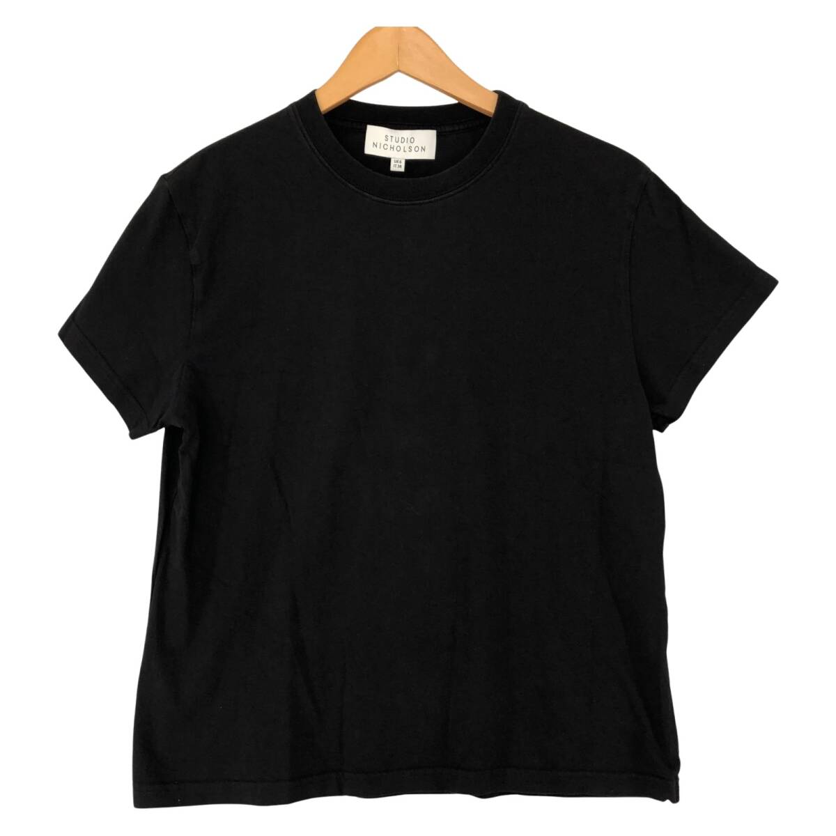 STUDIO NICHOLSON スタジオニコルソン クルーネック 半袖Tシャツ sizeUK6/ブラック ゆうパケットOK拍卖