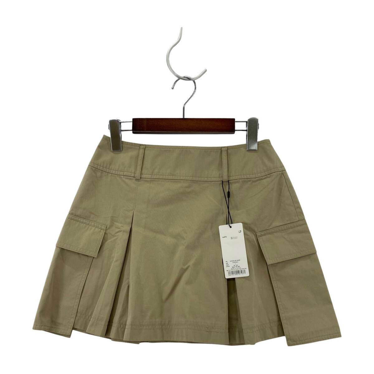 美品 MOUSSY マウジー タグ付き ボックスプリーツ ミニ スカート size1/ベージュ ゆうパケットOK拍卖