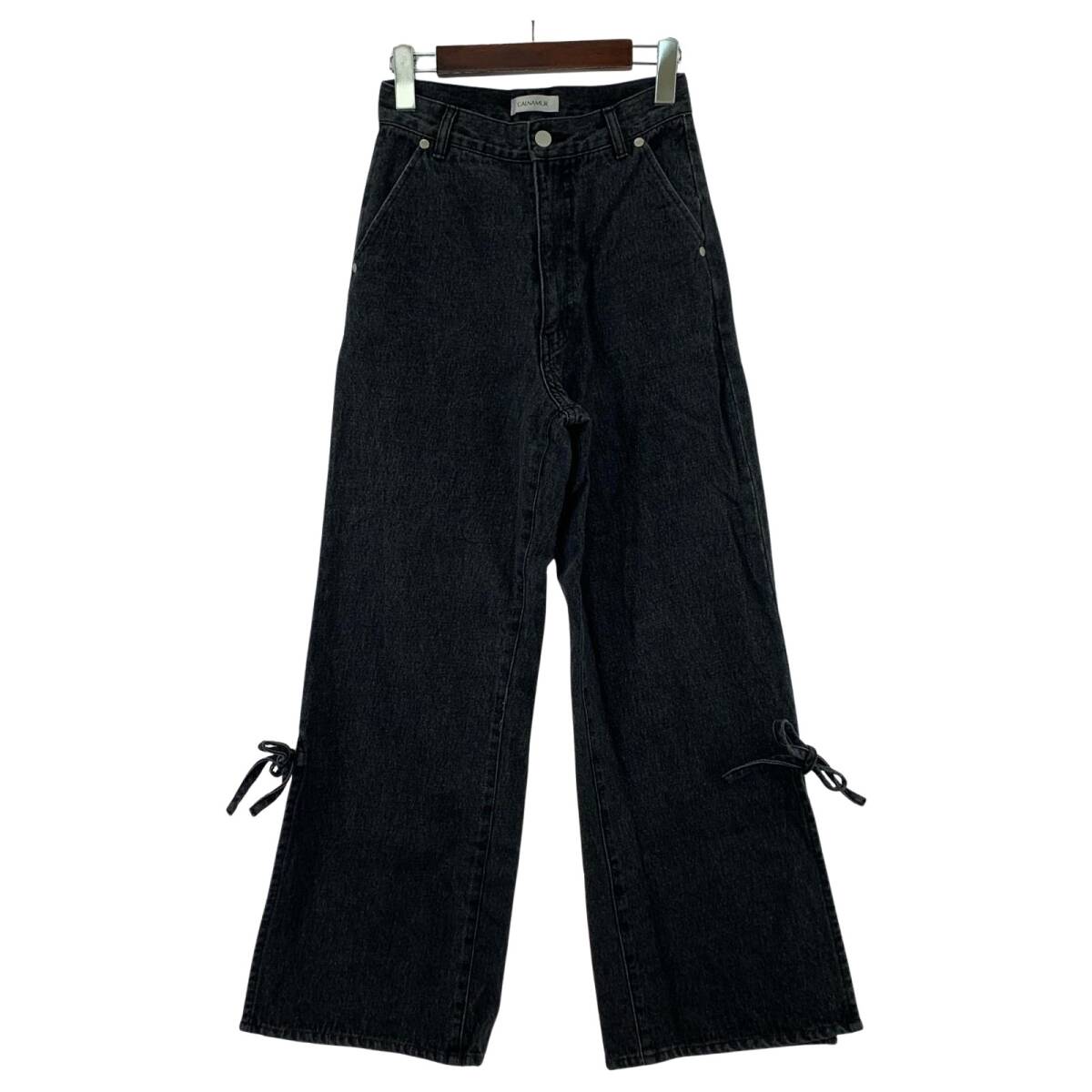 CALNAMUR カルナムール ワイド デニム パンツ sizeS/ブラック拍卖