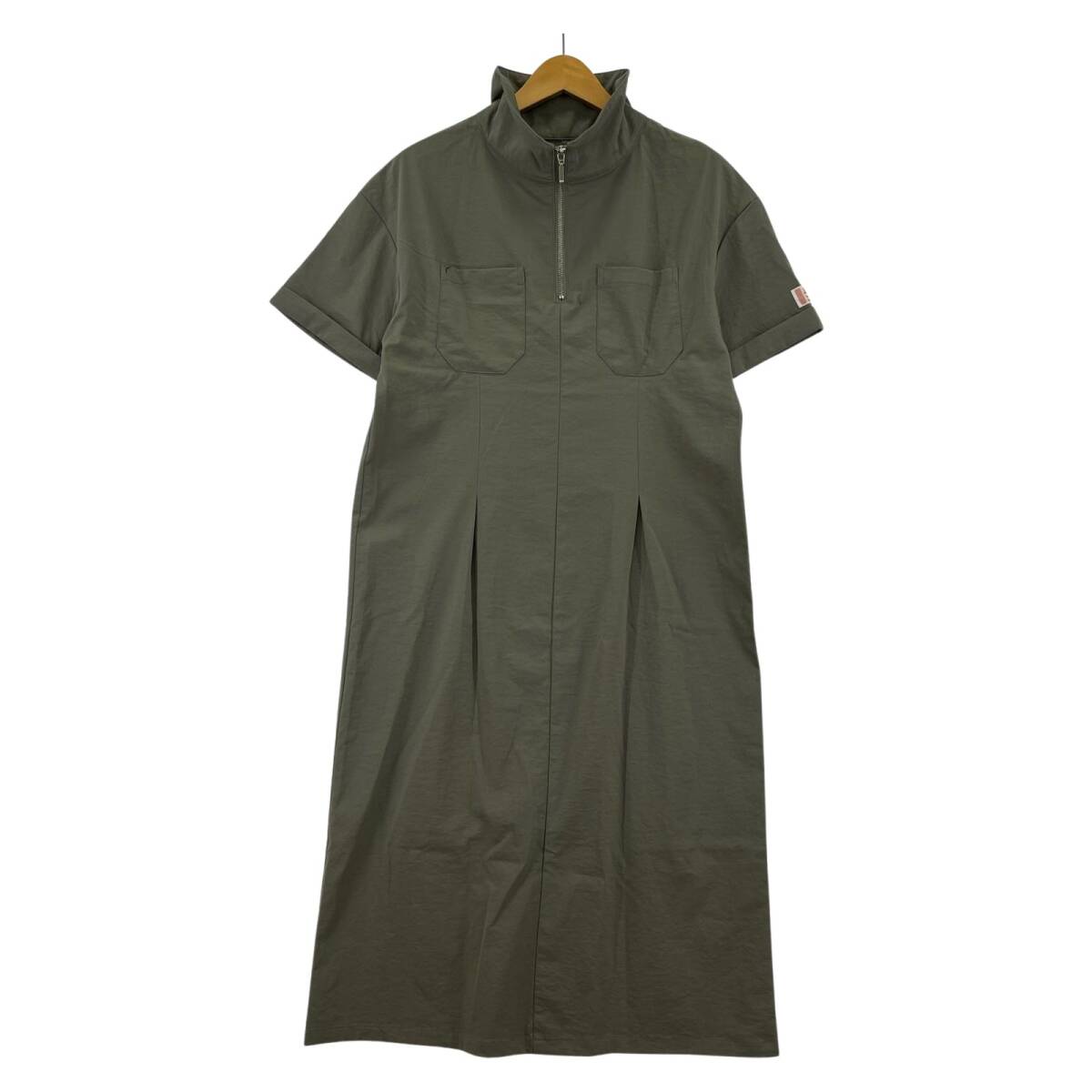 JaVa ジャバ ハーフジップ ベルト付き ワンピース sizeS/カーキ拍卖