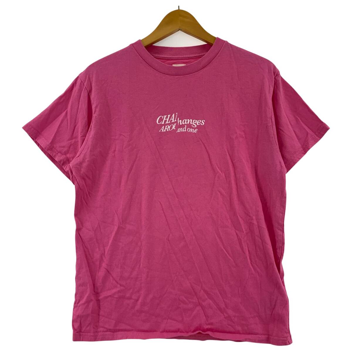 Ungrid アングリッド クルーネック 英字 半袖Tシャツ sizeF/ピンク ゆうパケットOK拍卖