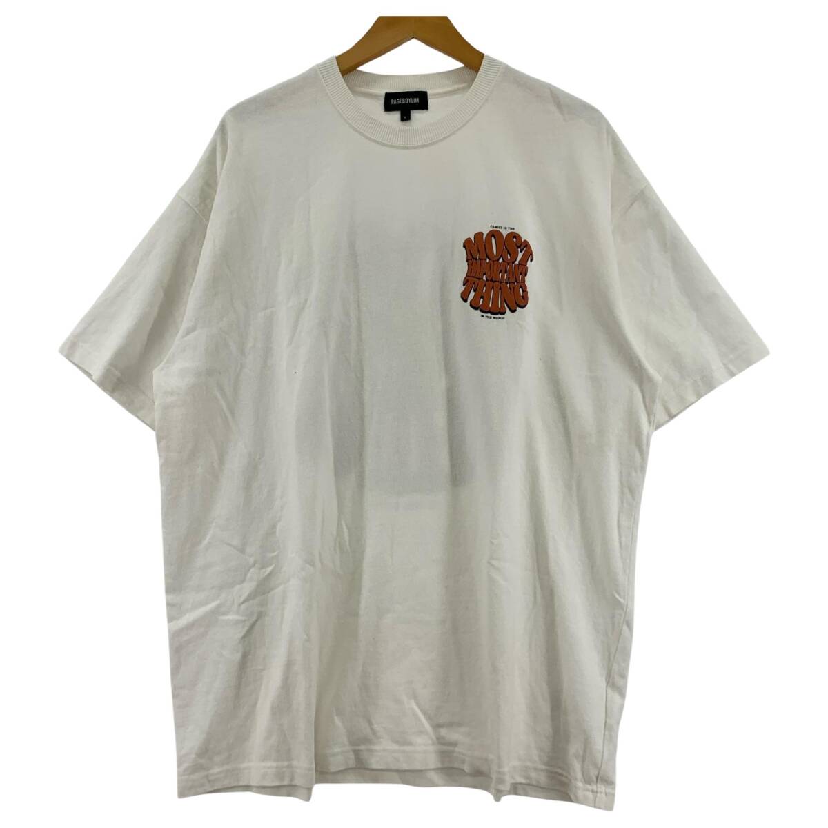 PAGEBOYLIM ページボーイリム クルーネック バックプリント 半袖Tシャツ sizeL/ホワイト拍卖