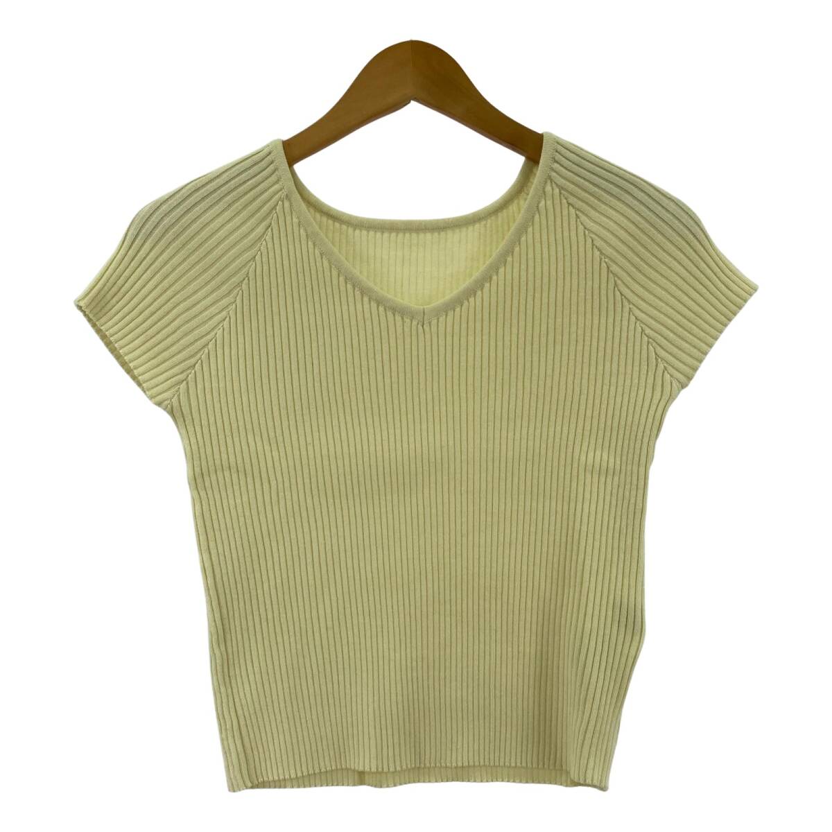 FREES MART フリーズ マート vネック リブ ニット sizeFR/ライトイエロー ゆうパケットOK拍卖