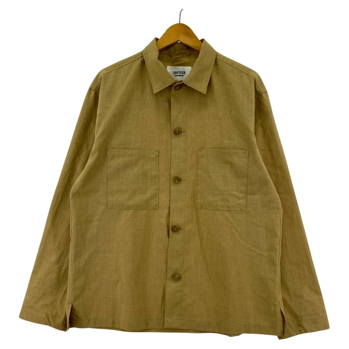 417 EDIFICE フォーワンセブン エディフィス DRYTECH 長袖シャツ sizeL/ベージュ ゆうパケットOK拍卖