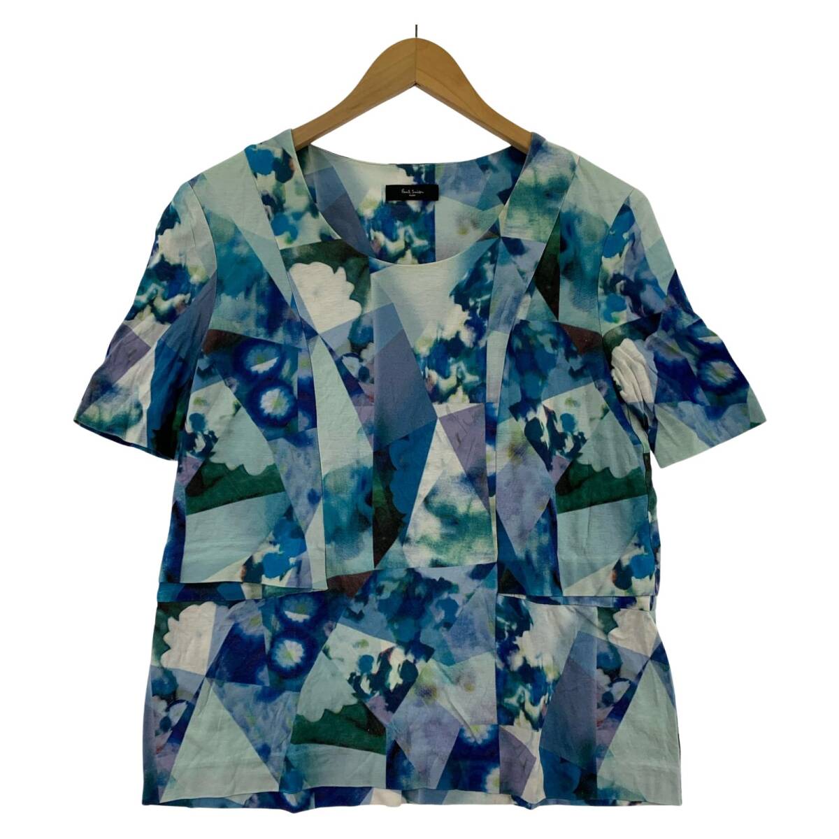 Paul Smith BLACK ポールスミスブラック 総柄 カットソー sizeM/ブルー系 ゆうパケットOK拍卖