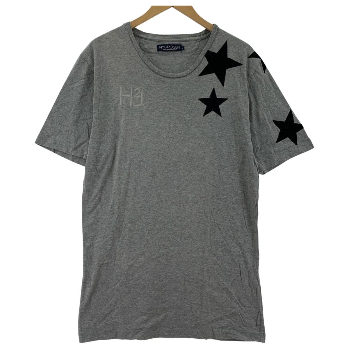 HYDROGEN ハイドロゲン クルーネック 半袖Tシャツ sizeXL/グレー ゆうパケットOK拍卖