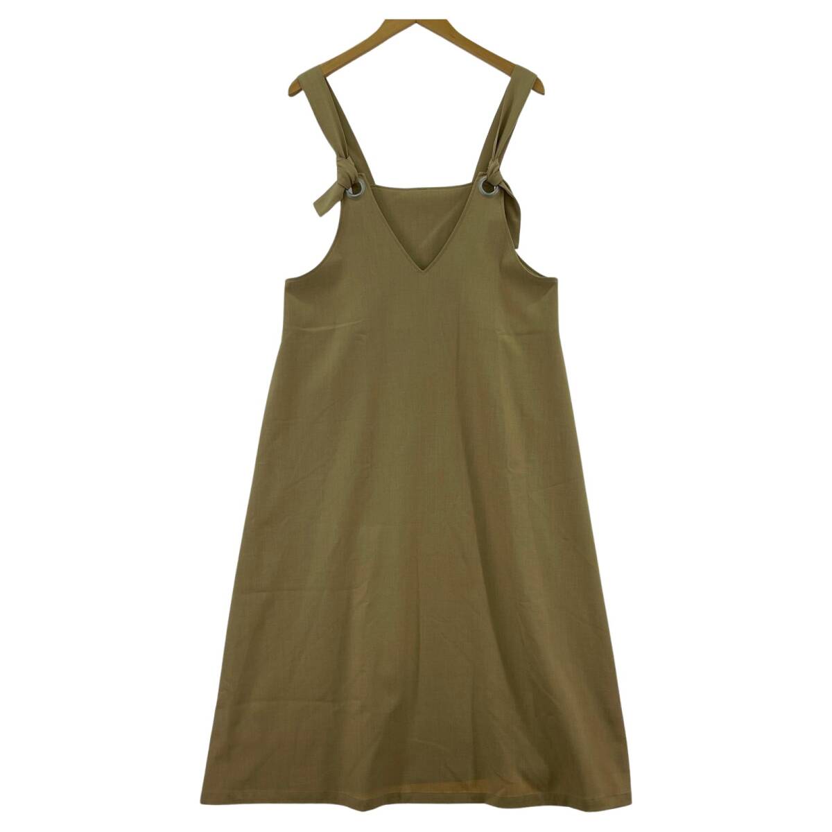 nano universe ナノユニバース Vネック ジャンパースカート ワンピース sizeF/ベージュ系拍卖