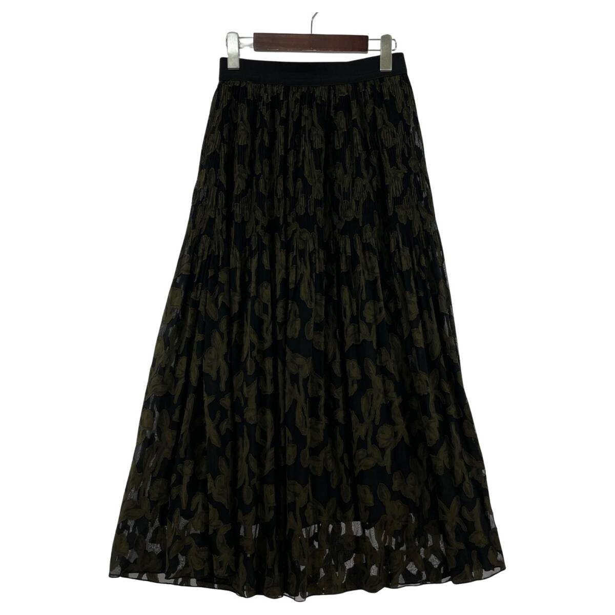 Simplicite シンプリシテェ 花柄 ロングスカート size表記なし/ブラック×カーキ拍卖