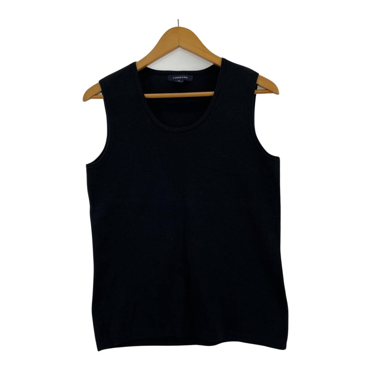LAND'S END ランズエンド ラウンドネック ノースリーブ カットソー sizeS 6-8/ネイビー ゆうパケットOK拍卖