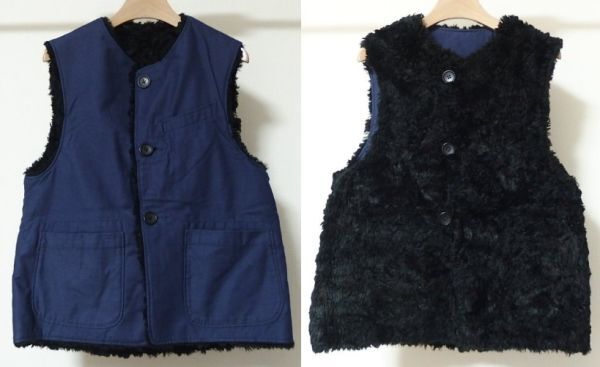Engineered Garments エンジニアードガーメンツ Over Vest Nyco Reversed Sateen リバーシブル オーバー ベスト S ボア拍卖
