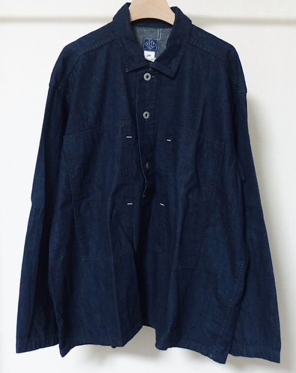 POST O'ALLS OVERALLS ポスト オーバーオールズ 1204-8D Army Shirt 8oz. denim indigo プルオーバー デニム アーミー シャツ L拍卖