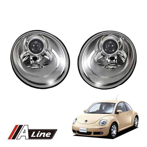 TYC 正規品 フォルクスワーゲン VW ニュービートル 9C系 後期 9CBFS 日本光軸 ヘッドライト レベライザー モーター付 純正タイプ 左右 拍卖