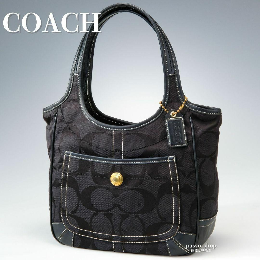 【正規品・極美品】COACH コーチ エルゴ シグネチャー トートバッグ 肩がけ ワンショルダー 黒 ブラック 総柄 バッグチャーム キャンバス拍卖