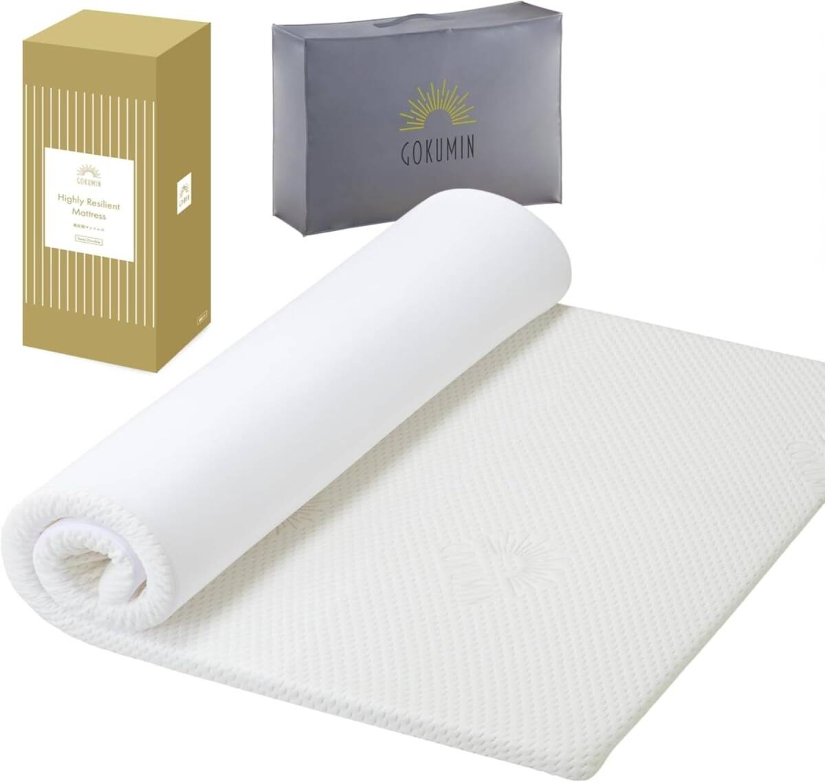 GOKUMIN マットレス セミダブル トッパー 高反発マットレス 195cm ストレート 厚さ4cm ベッドマットレス 敷布団 マットレストッパー ms2-01拍卖