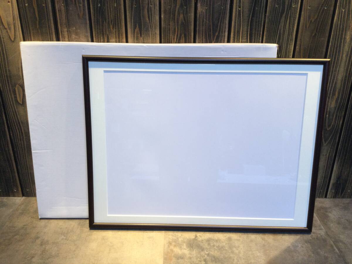 未使用・保管品 木製額 額 アートフレーム 桜カマボコ 455×606㎜ セピア ガラス入り 木製 木枠 フレーム 水彩画 絵画 画材 刺 額装 拍卖