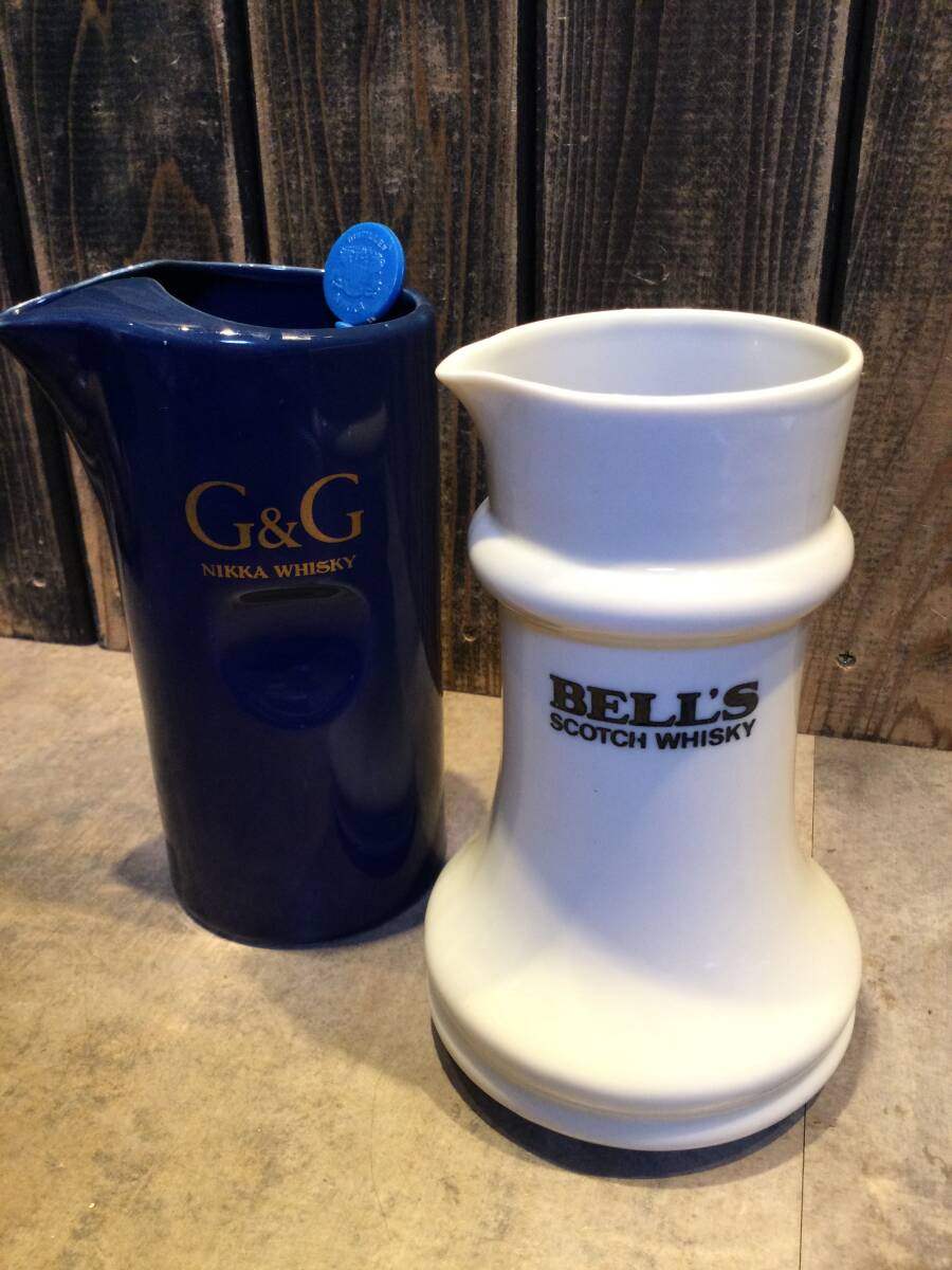 昭和レトロ ニッカウヰスキー G&G・BELL’S 英国ウイスキー カラフェ 陶器 水差し ウォーターピッチャー ピッチャー アンティーク 拍卖