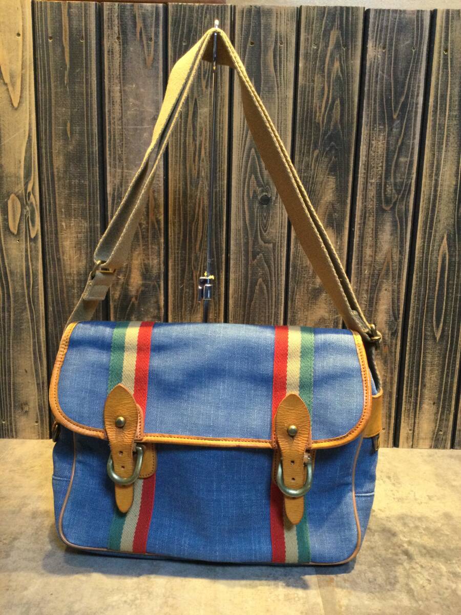 美品 grips グリップス グリップス ショルダーバッグ grips SHOULDER BAG キャンバス×レザー 拍卖