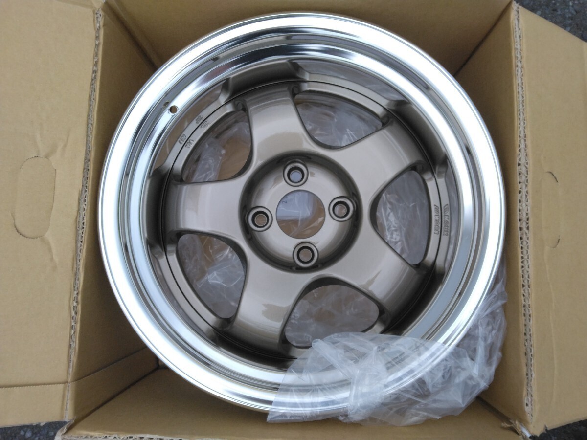 ワーク マイスター S1 2P 15インチ 8J 4H PCD100 インセット0 HPG WORK MEISTER 8.0J オフセット0 チタンゴールド 1本のみ拍卖