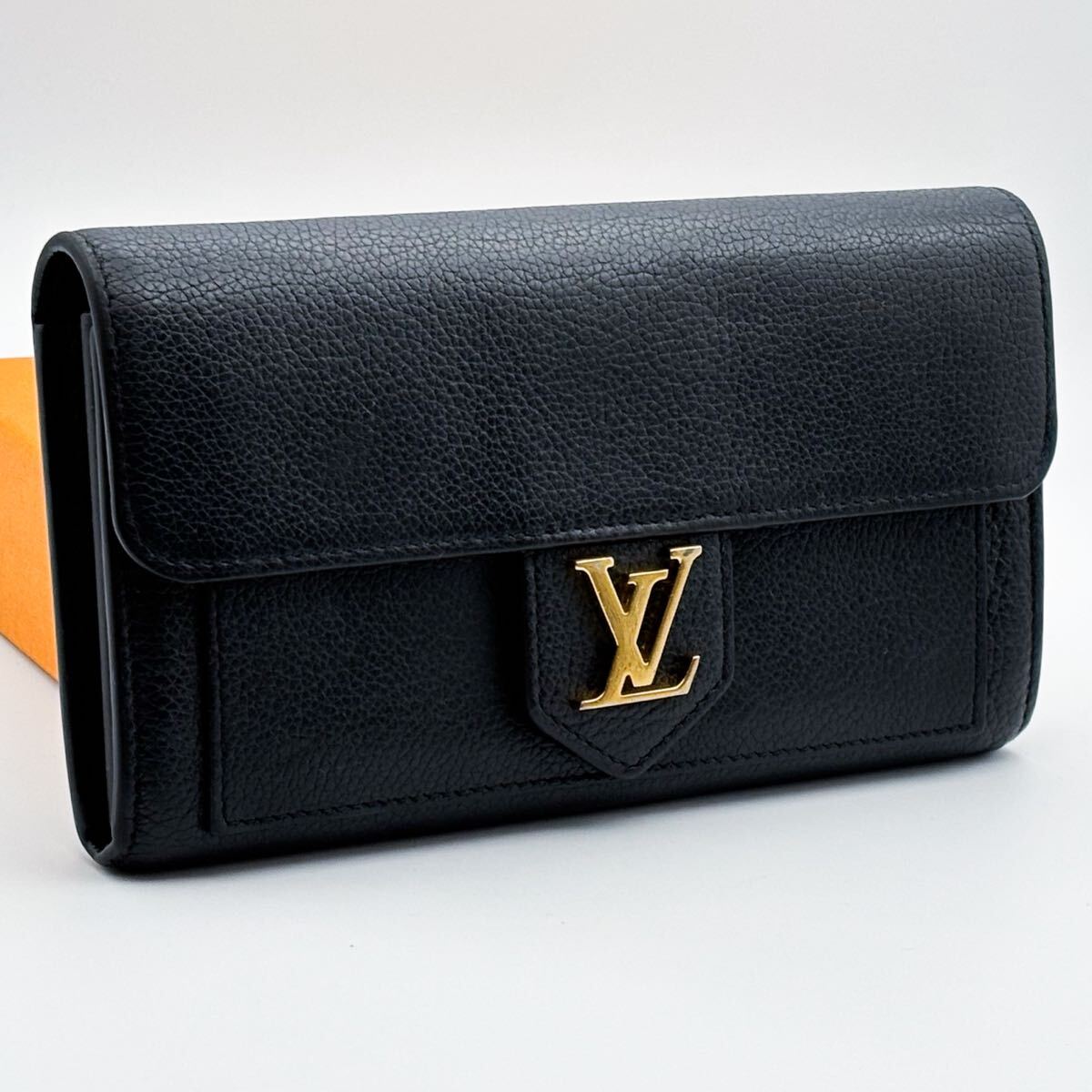 【超美品】ルイヴィトン ポルトフォイユロックミー 長財布 ブラック拍卖