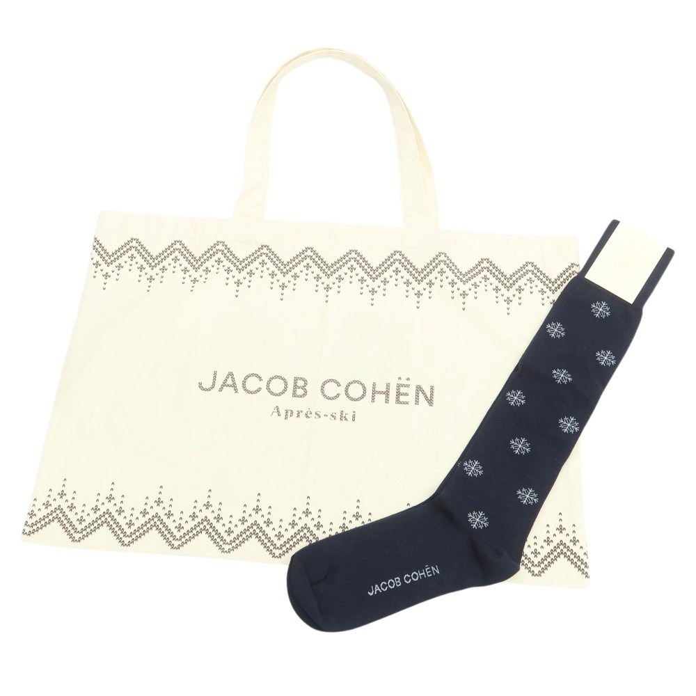 【新品】ヤコブコーエン JACOB COHEN コットンカシミヤシルク ソックス ネイビー トートバッグ付 【UN】拍卖