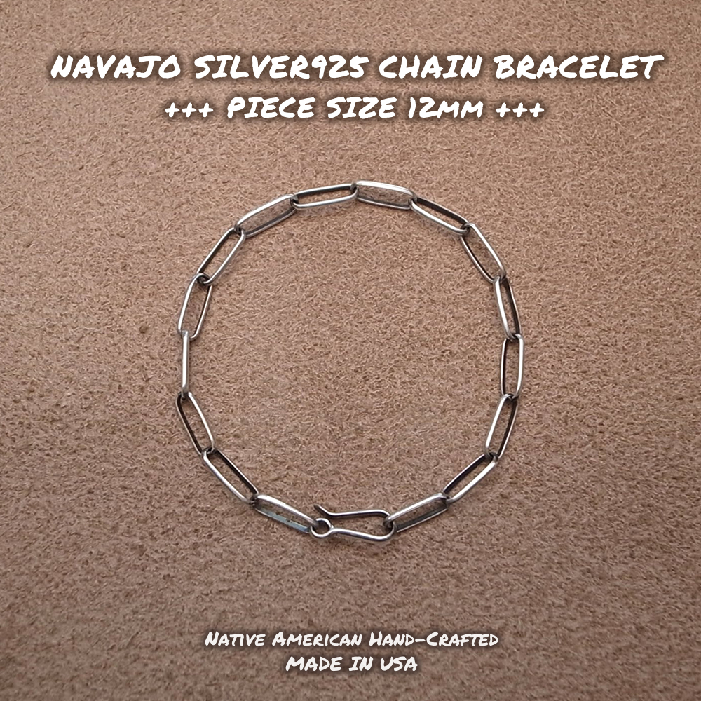 12mm-NAVAJO SILVER CHAIN BRACELET / 12mm ナバホシルバーチェーン ブレスレット拍卖